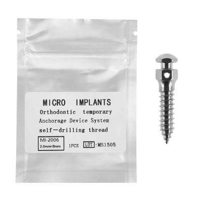 Titanium Alloy Micro Orthodontic Anchorage Screw/Titanium Dental Anchorage Screw /Dental Planting Screw 1.6*6 1.6*8 1.6*10 1.6*12 1PCS/Bag
