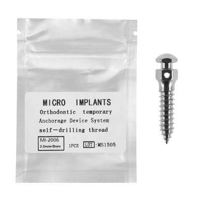 Titanium Alloy Micro Orthodontic Anchorage Screw/Titanium Dental Anchorage Screw /Dental Planting Screw 1.6*6 1.6*8 1.6*10 1.6*12 1PCS/Bag