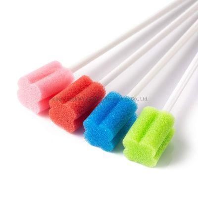 Rainbow Color Oral Care Sponge Swabs Dental Disposable Mouth Foam Swab Mouth Cleaning Brush