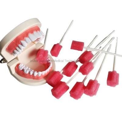 Red Mouth Sponges for Dry Mouth Foam Disposable Oral Care Sponge Swabs