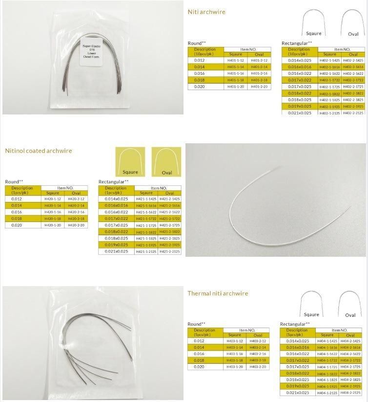 Dental Product Orthodontic Arch Wire Niti Wire