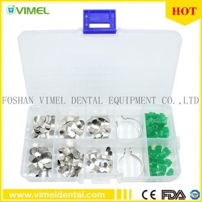 Dental Sectional Contoured Matrices Matrix Ring with Wedges Silicon Rubber Elastic Wedges