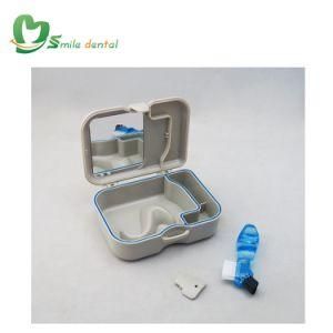 Portable Denture Box with Mirror and Brush