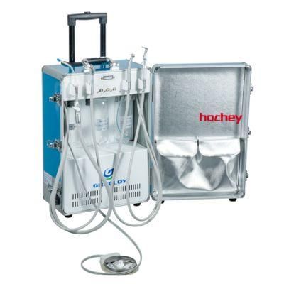 Hochey Medical CE Approved Self-Contained Air Compressor Suction Chair Portable Dental Unit with Compressor