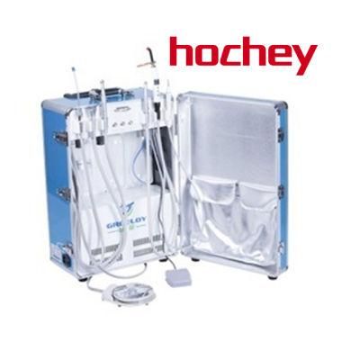 Hochey Medical Best Foldable Portable Dental Unit with Spare Parts Air Compressor Suction Turbine Equipment