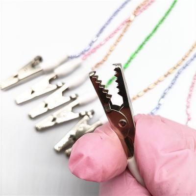 Dental Bibs Holder Dental Metal Ball Chains Autoclavable Necklace Clip Bibs
