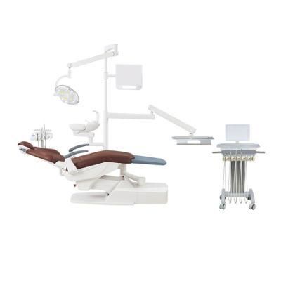 2021 New Economic Wholesale Supplies China Portable Prosthodontics Leather LED Dental Unit Chair Metal Frame