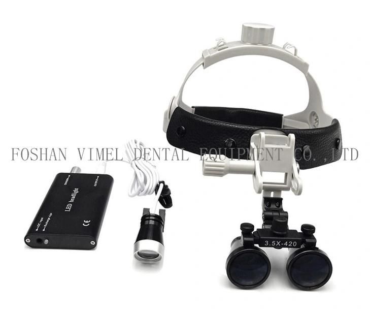 Dental Surgical LED Headlamp Head-Mounted 3.5X Magnifier Loupe