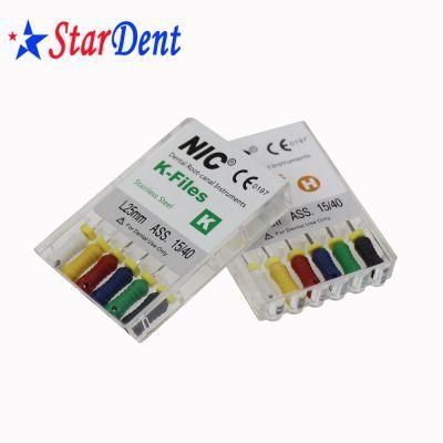 Hand Use Stainless Steel Nic Dental Root Canal Endodontic K-Files