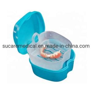 Full Denture Bath Container/Retainer Storage Box with Hanging Basket