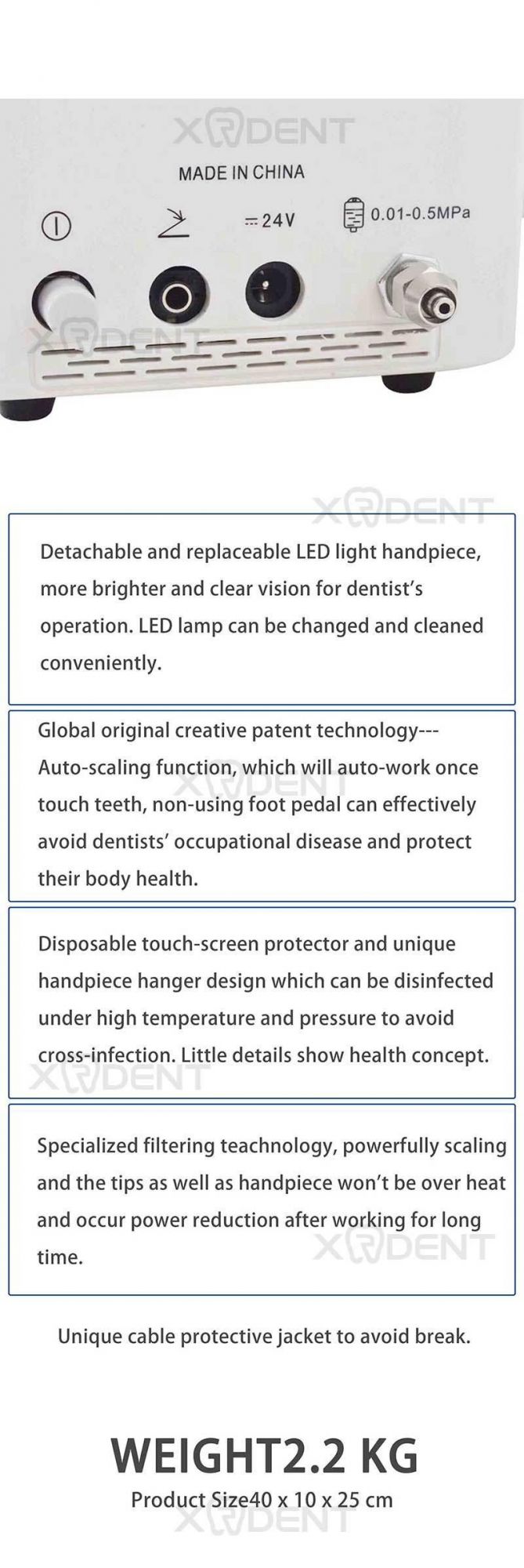 China Supply Touch Screen LED Dental Ultrasonic Scaler