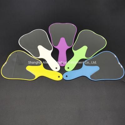 Color Handles Dental Mouth Mirror with Tooth Shape