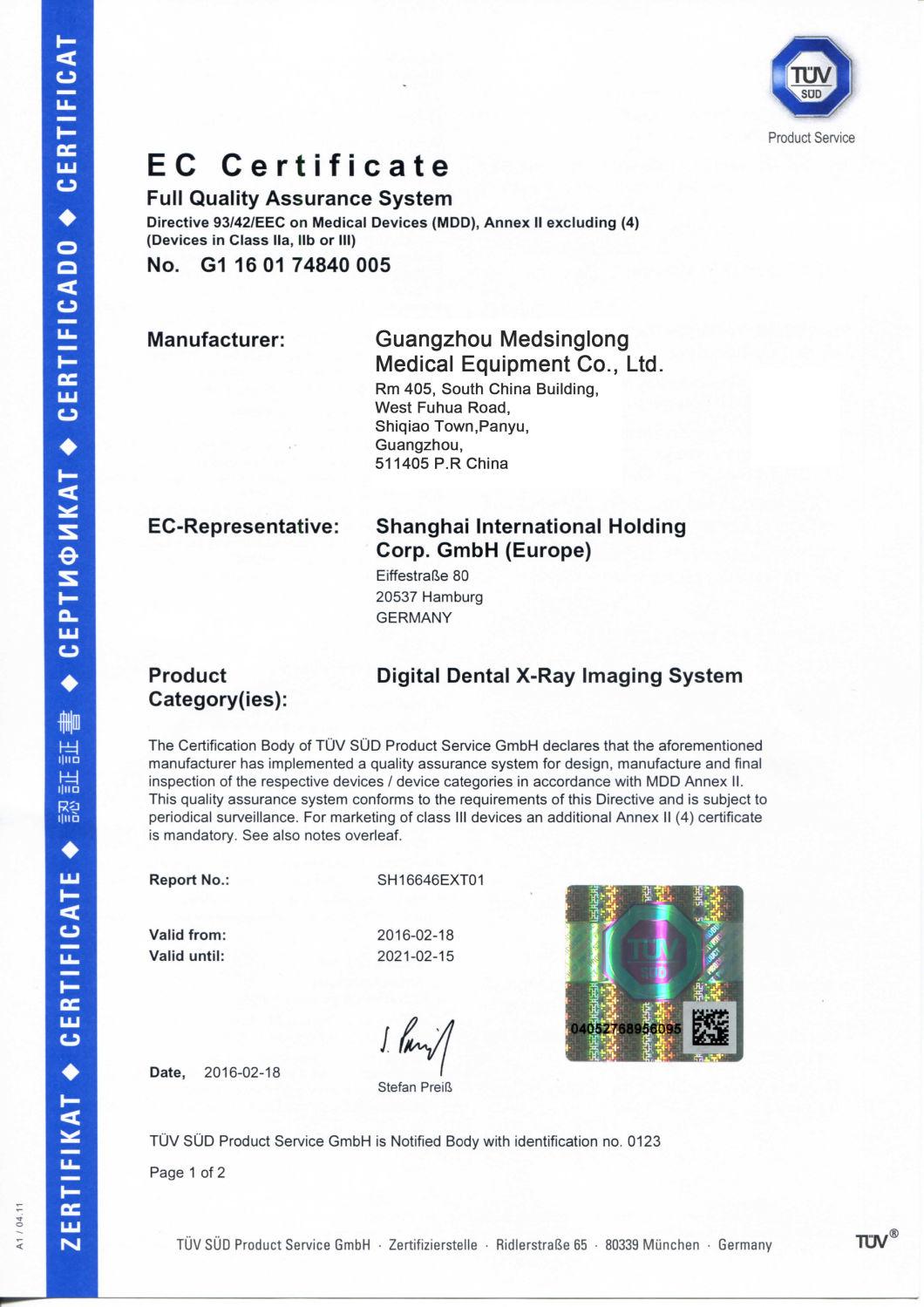 Mslfp12 Cheap Price Dental Imaging System Digital Intraoral X-ray Sensor