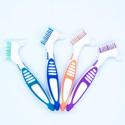 China Factory Best Price False Teeth Brush Double Head Toothbrush