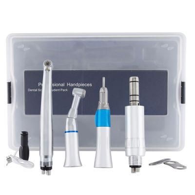 Dental Handpiece Package Kit Dentist Hand Use Intruments Dental Tubine with High Speed Handpiece, Low Speed Handpiece, Contra Angle and Air Motor