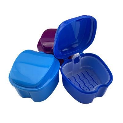 Hot Sale Apple Shape Plastic Denture Cleaning Cup False Teeth Case