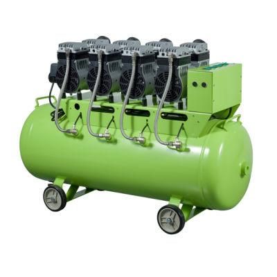 3200W 4HP 8bar 120L Air Tank AC Dental Portable High Pressure Max Air Pump Silent Oil Free Air Compressor for Dentistry