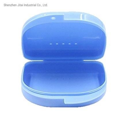 Clear, Blue Mouth Night Guard Retainer Dental Case