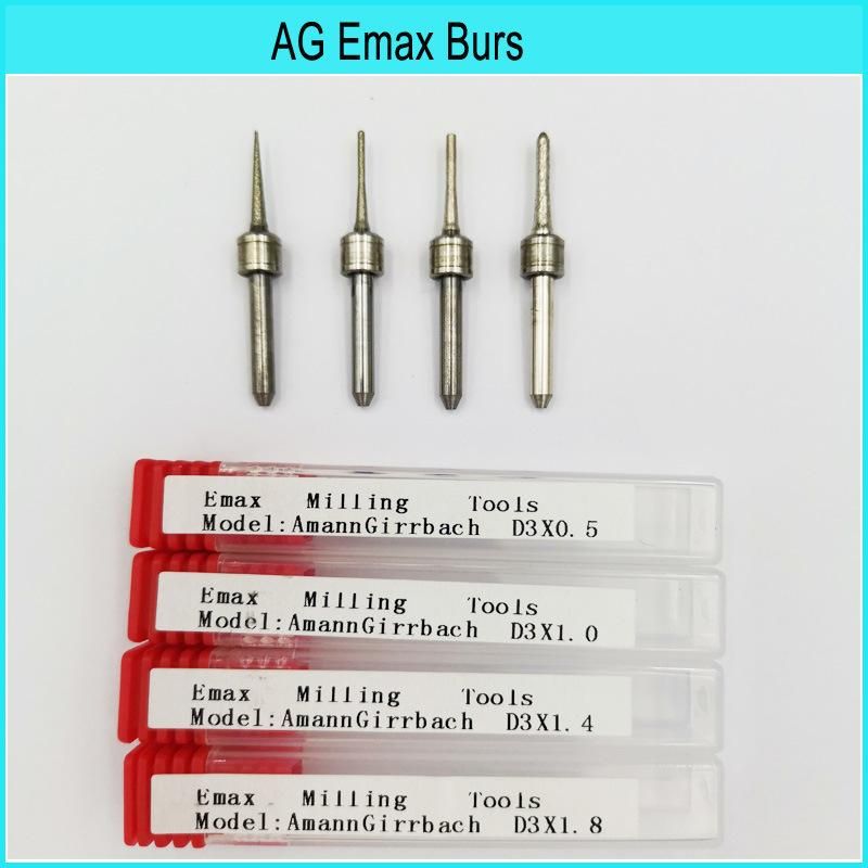 Amann Dental Emax Milling Bur for Mill Galss Ceramic Emax Lithium Disilicate 3mm Diamond Sand Coating with Amann Girrbach Cadcam