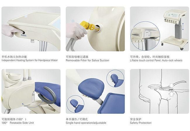 Good Quality Dental Unit Chair Down-Mounted Dental Equipment Clinic Use