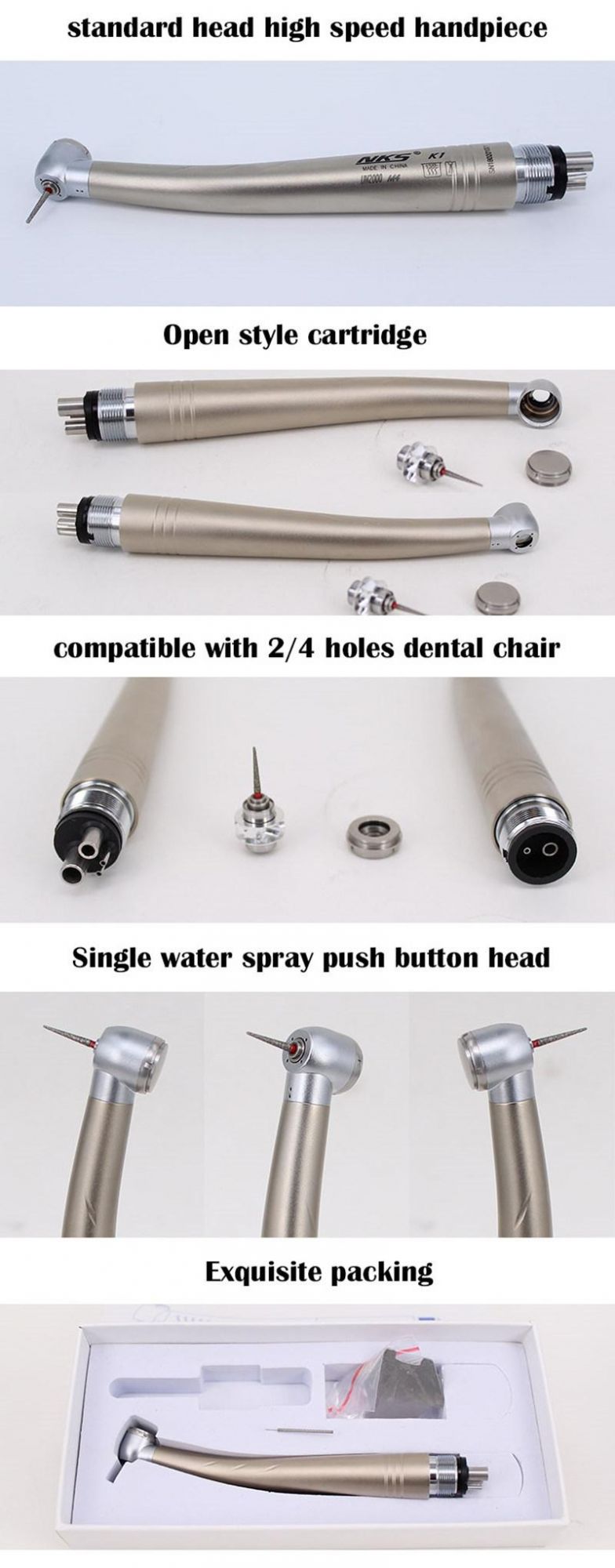 Dental Implant Manufacturers Ti-Coated High Speed Turbine Dental Handpiece