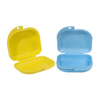 Colorful Dental Plastic Dental Orthodontic Retainer Invisible Braces Storage Box with Holes