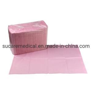 13&quot;X18&quot; Pink Color 3ply Waterproof PE Backing Dental Bibs