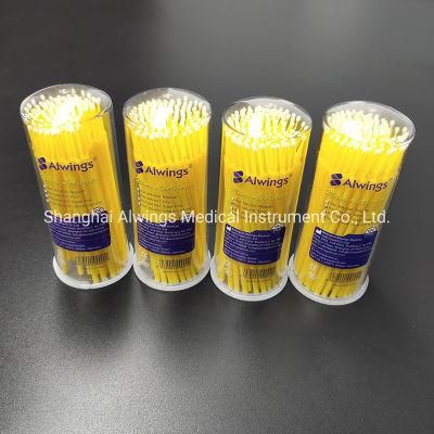 Dental Material Dental Disposable Micro Applicator with Plastic Bottle Packing Yellow