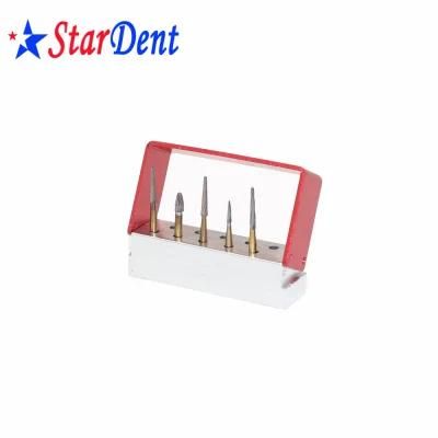 10 Holes Dental Holder Box Fg Carbide Burs Metal Square Box Kit Holding Carbide Burs