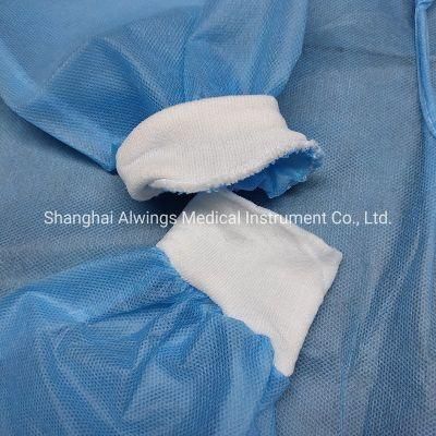 Medical Disposable Medical Grade PP Isolation Gown Knit Cuff with Back Tie