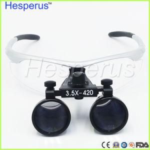 3.5X 420mm Magnifiying Surgical Loupe Adjustable Size Galileo Optical Glasses Silver Hesperus