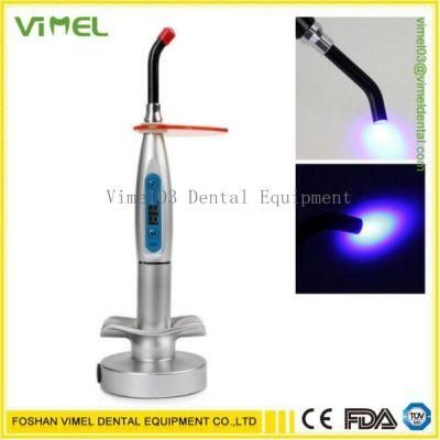 Silver Dental Portable Wireless Cordless LED Curing Light Lamp 2000MW EU Plug