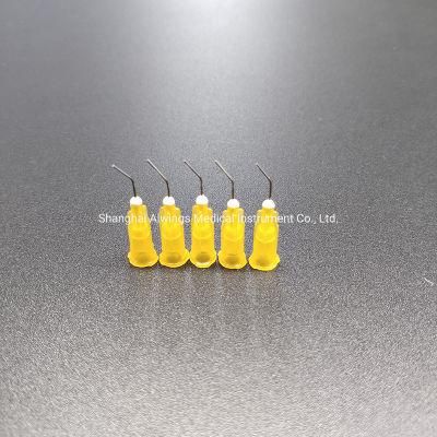 Dental Pre-Bent Irrigation Needle Yellow Tips