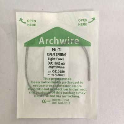180mm Dental Niti Open Springs Orthodontic Arch Archwire