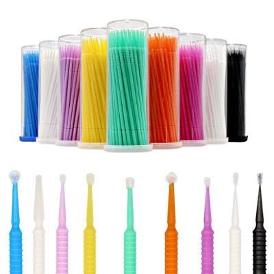100PCS Brush Eyelash Extension Cleanser Disposable Individual Applicators Regular Fine Micro Brush