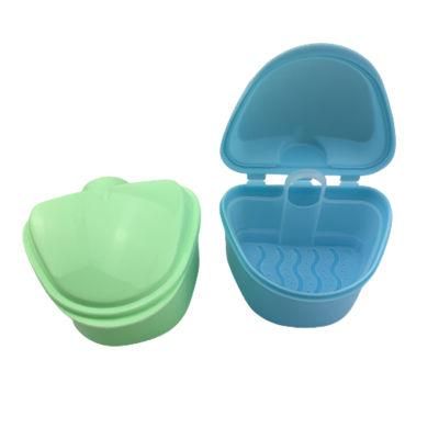 New Custom Logo Plastic Denture Storage Bath Container Box with Strainer