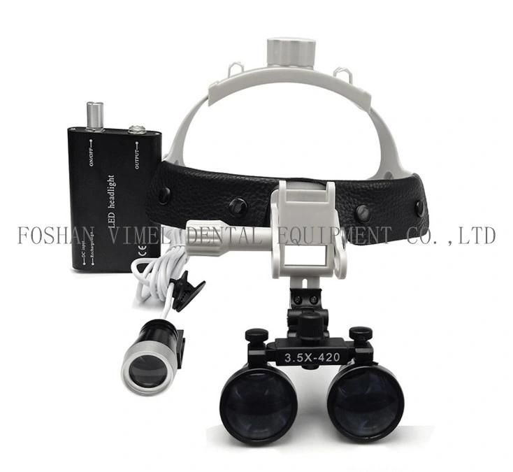 Dental Surgical LED Headlamp Head-Mounted 3.5X Magnifier Loupe