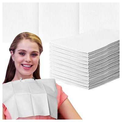 Disposable Bib Polyback Patient Napkin Waterproof White Dental Bibs