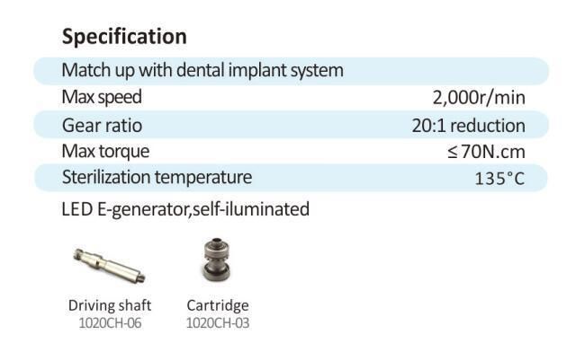 Dental Lab LED 20: 1 Implant Contra Angle Handpiece Fit of Tealth