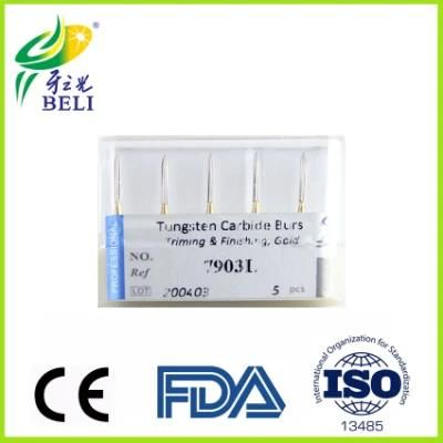 Dental Belident Brand Triming&Finishing Gold Tc Bur 8-12 Blades 7903L