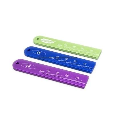 Colorful Aluminium Dental Measure Span Endo Ruler with Scale