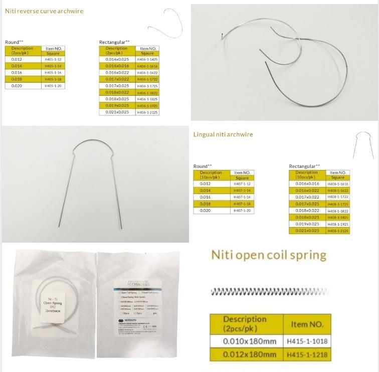 Orthodontic Archwires Ni-Ti Archwire for Round