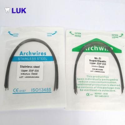 Orthodontic Material Stainless Steel and Niti Super Elastic Dental Archwire