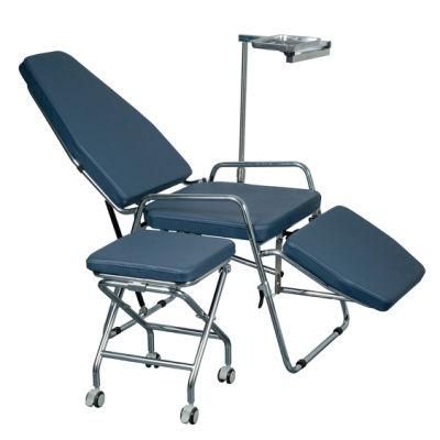 Dental Equipment Medical Level Portable Dental Chair with Metal Frame and Spitton and Handpiece Foldable Dental Chair