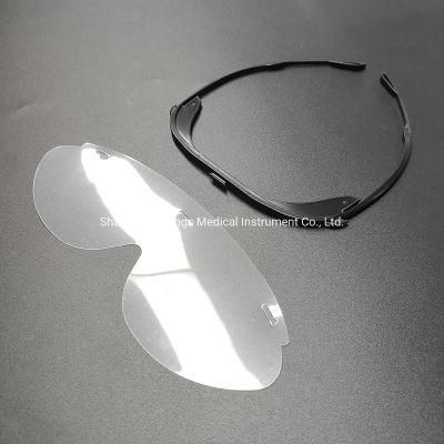 Transparent Dental Disposable Eyes Shield with Black Frame for Dentist Protection