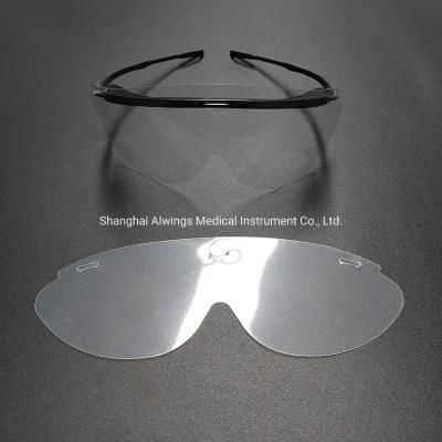 Dental Disposable Transparent Eyes Shield with Black Frame for Spray Protection