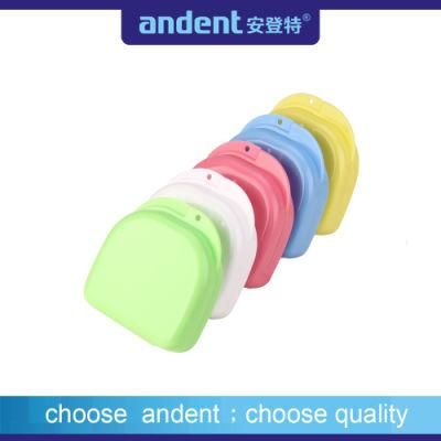 Dental Equipment Various Plastic Color Orthodontic Dental Retainer Denture Bath Box with Hole