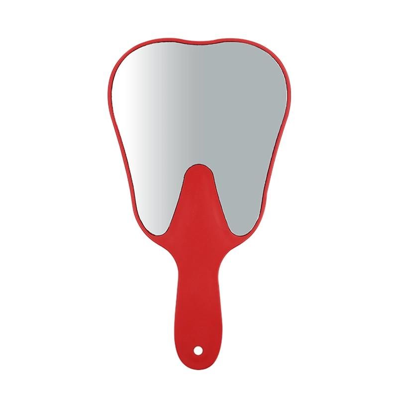 OEM Rainbowl Color Tooth Shape Hand Held Dental Mirror