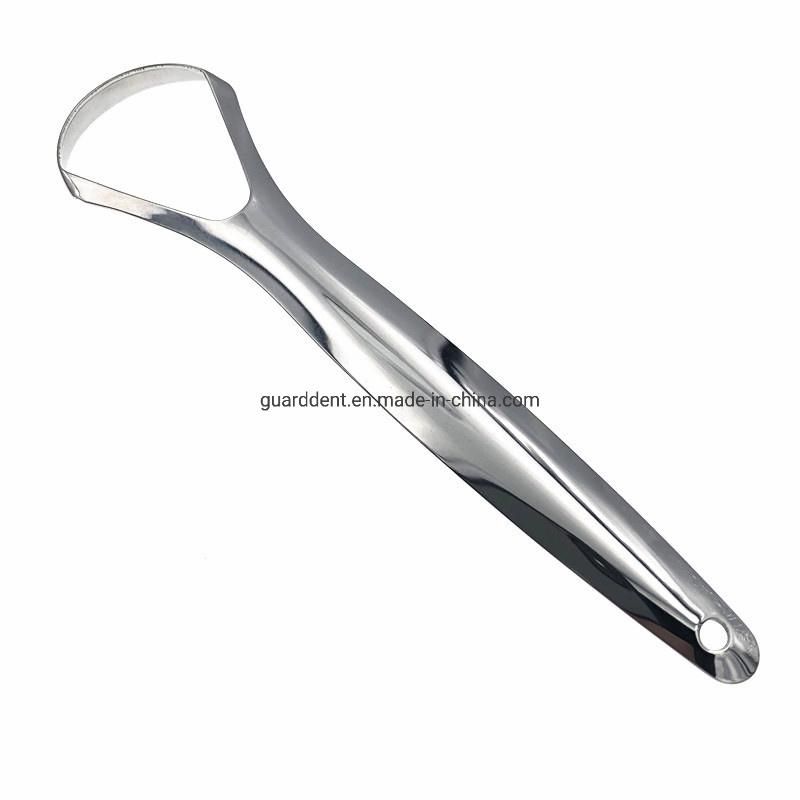 Zero Waste Hygienic Non-Synthetic Grip Stainless Steel Tongue Cleaner Scraper