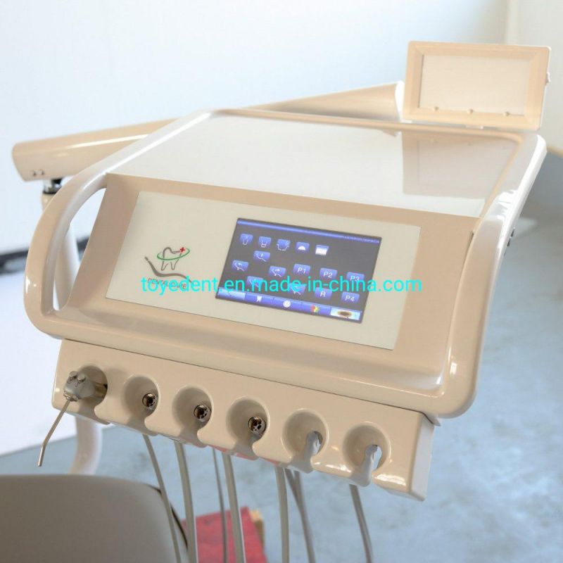 Leather Dental Unit Dental Chair Metal Frame Adjustable Electronic Dental Chair Unit